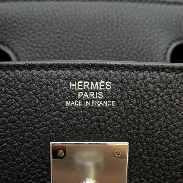 エルメス バーキン30 ブラック/シルバー金具 トゴ W刻印 HERMES Birkin ハンドバッグ 黒