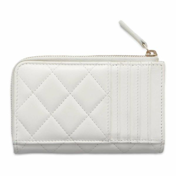 シャネル コインケース マトラッセ ココマーク ラムスキン AP3665 CHANEL 財布 カードケース フェイクパール 白