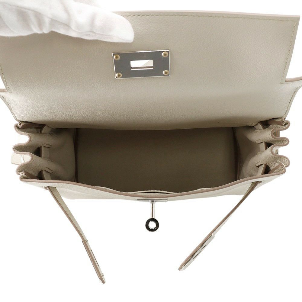 エルメス ケリーメッセンジャーPM ベトン/シルバー金具 エバーカラー B刻印 HERMES バッグ メンズ