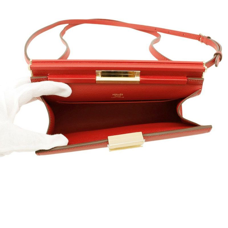 エルメス ショルダーバッグ クリックH 21 ルージュクー/ゴールド金具 エバーグレイン D刻印