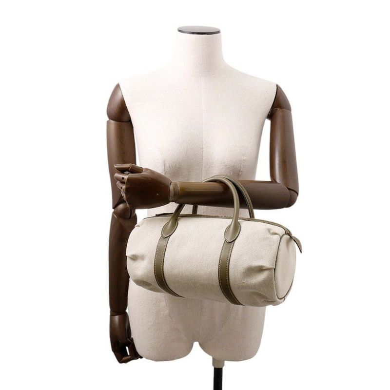 エルメス ハンドバッグ ポロション マドモアゼル ナチュラル/ヴェルヴェロネーズ/シルバー金具 トワルアッシュ/バレニア