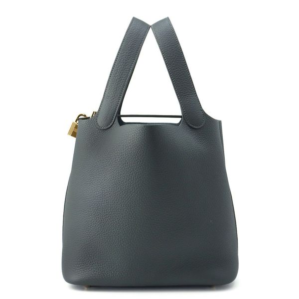 エルメス ハンドバッグ ピコタンロックMM ヴェールマングローブ/ゴールド金具 トリヨンクレマンス K刻印