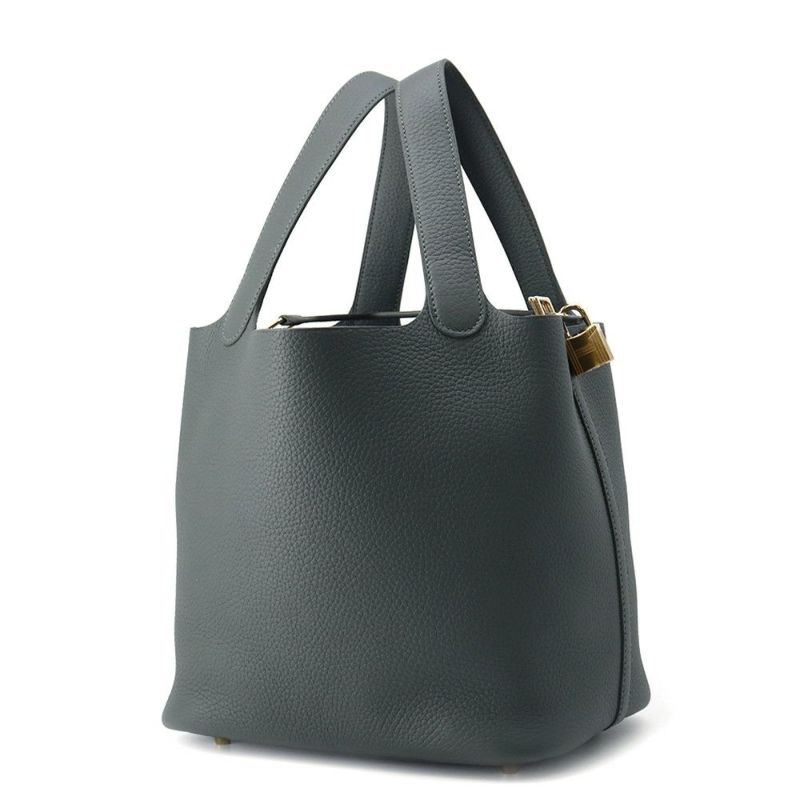 エルメス ハンドバッグ ピコタンロックMM ヴェールマングローブ/ゴールド金具 トリヨンクレマンス K刻印