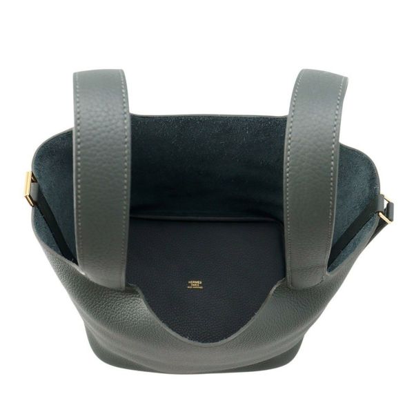 エルメス ハンドバッグ ピコタンロックMM ヴェールマングローブ/ゴールド金具 トリヨンクレマンス K刻印