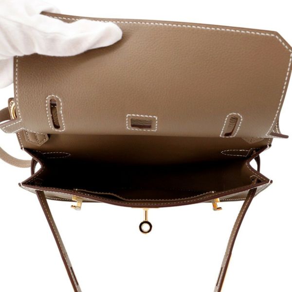 エルメス ジプシエール ミニ エトゥープ/ゴールド金具 エバーカラー W刻印