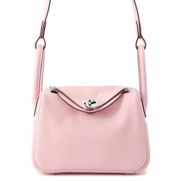 エルメス リンディ ミニ ローズサクラ/シルバー金具 スイフト K刻印 2wayショルダー