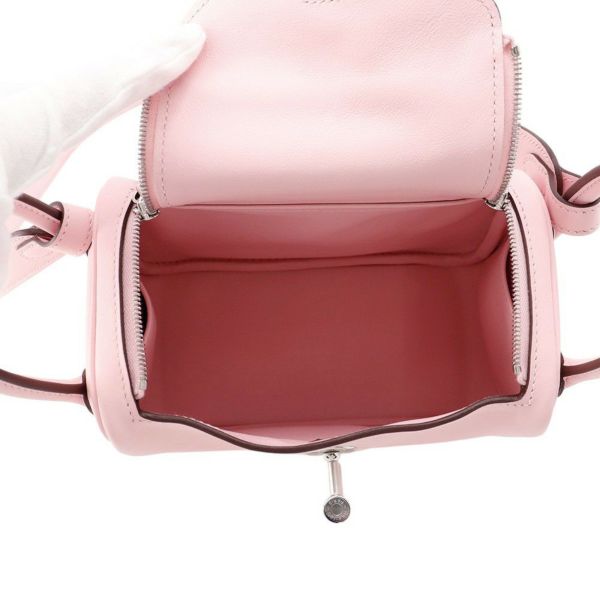 エルメス リンディ ミニ ローズサクラ/シルバー金具 スイフト K刻印 2wayショルダー