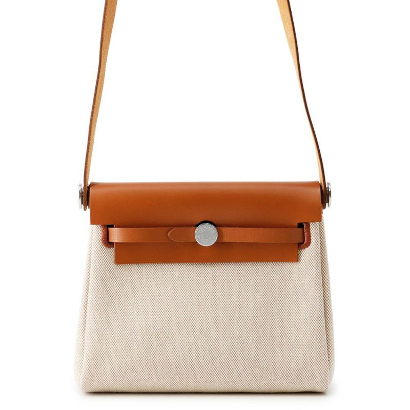 エルメス ショルダーバッグ エールバッグジップ ミニ フォーヴ/シルバー金具 トワルアッシュ/ヴァッシュハンター K刻印