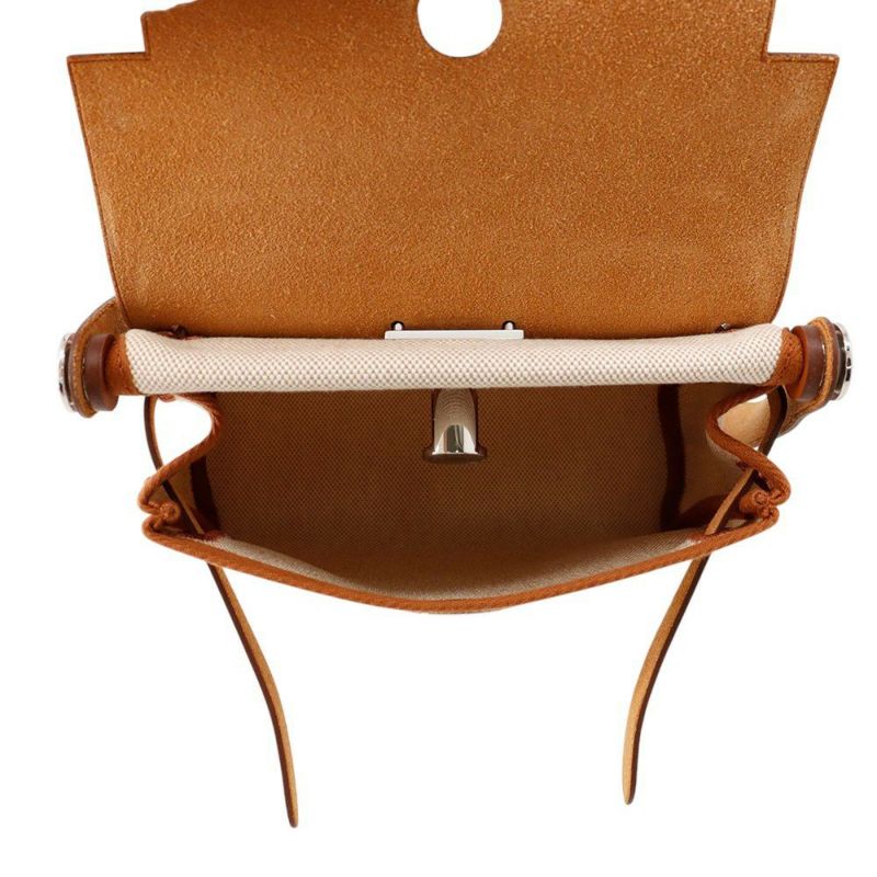 エルメス ショルダーバッグ エールバッグジップ ミニ フォーヴ/シルバー金具 トワルアッシュ/ヴァッシュハンター K刻印