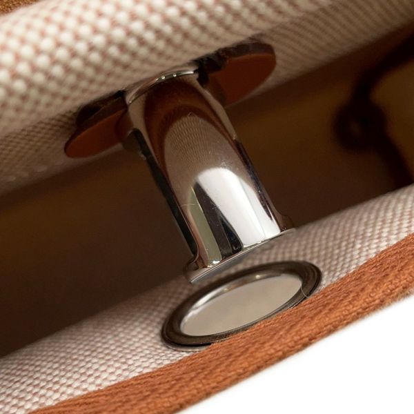 エルメス ショルダーバッグ エールバッグジップ ミニ フォーヴ/シルバー金具 トワルアッシュ/ヴァッシュハンター K刻印