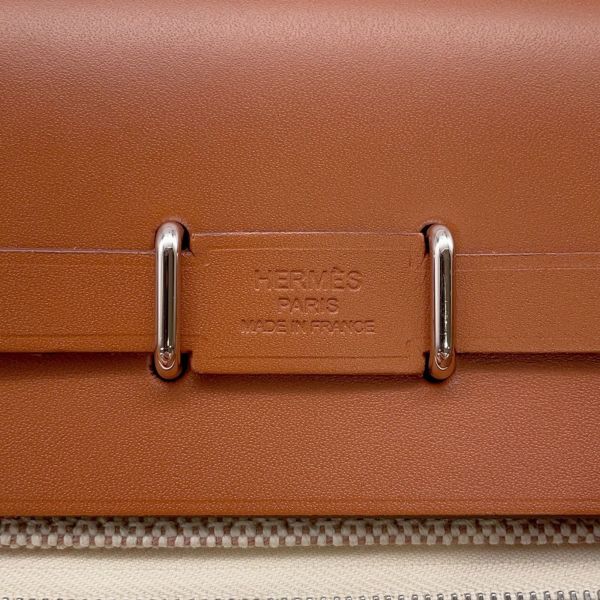 エルメス ショルダーバッグ エールバッグジップ ミニ フォーヴ/シルバー金具 トワルアッシュ/ヴァッシュハンター K刻印