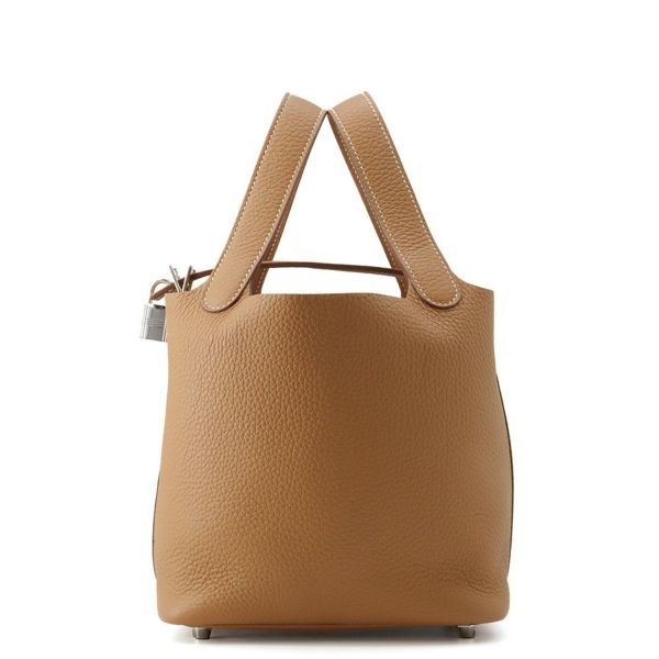 エルメス ハンドバッグ ピコタンロックPM ゴールド/シルバー金具 トリヨンクレマンス W刻印