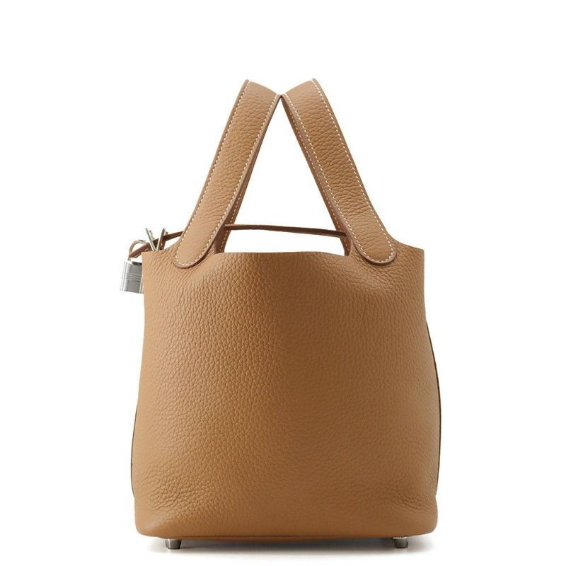 エルメス ハンドバッグ ピコタンロックPM ゴールド/シルバー金具 トリヨンクレマンス W刻印