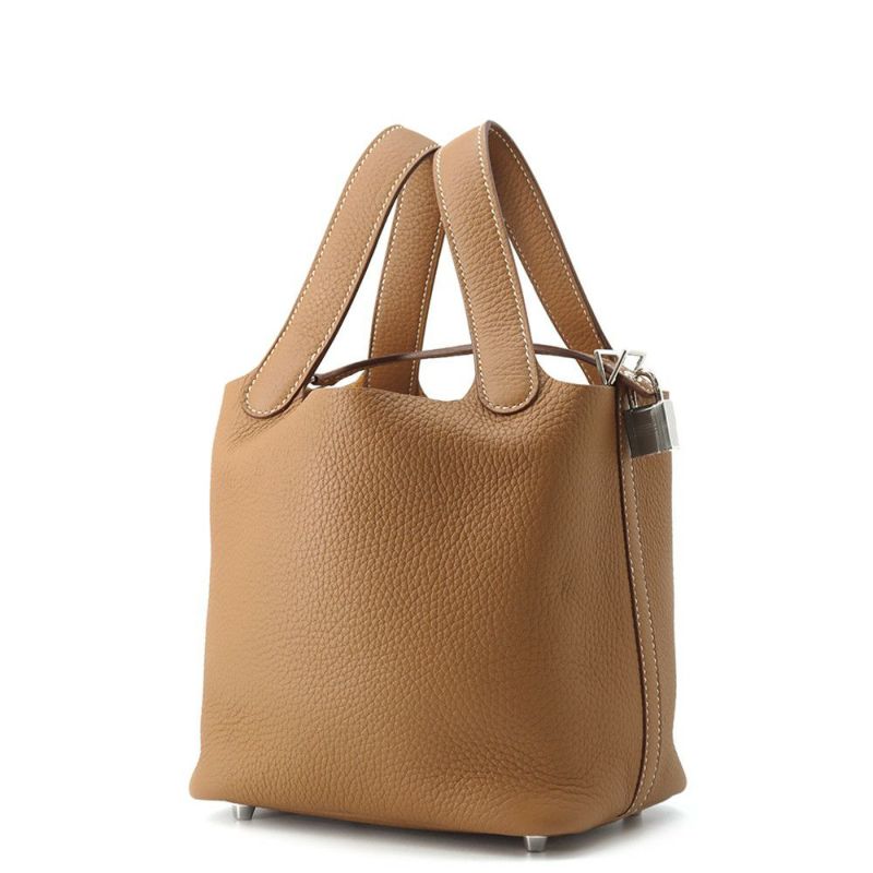 エルメス ハンドバッグ ピコタンロックPM ゴールド/シルバー金具 トリヨンクレマンス W刻印