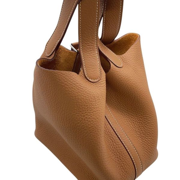 エルメス ハンドバッグ ピコタンロックPM ゴールド/シルバー金具 トリヨンクレマンス W刻印