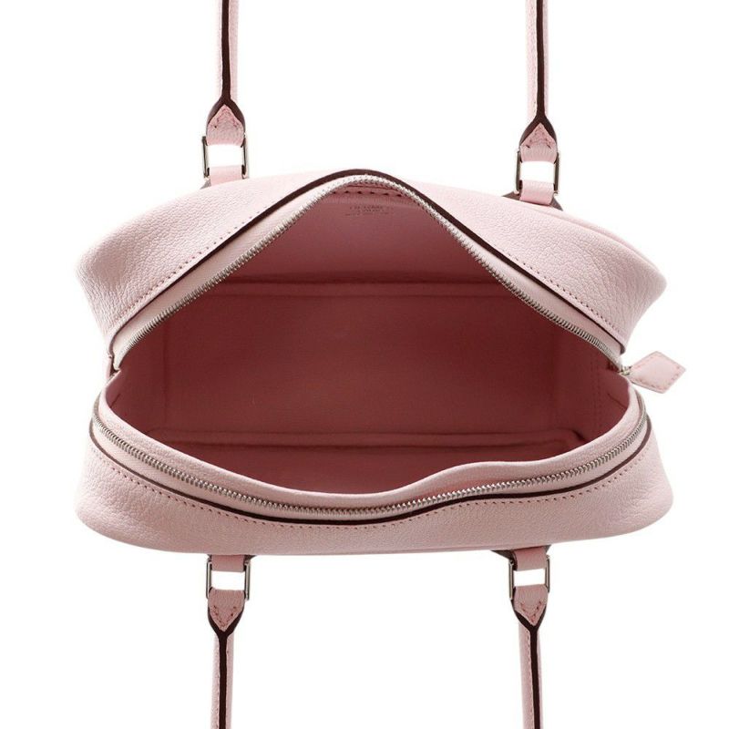 エルメス ハンドバッグ プリュム ミニ ローズダーリン/シルバー金具 シェブルミゾル W刻印 シェーブル