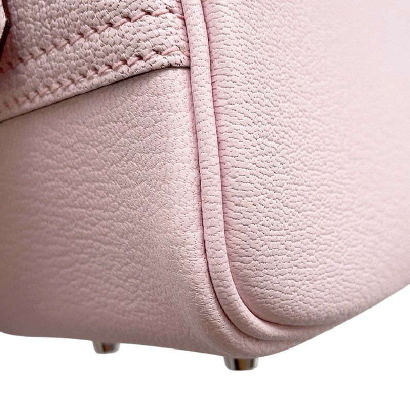 エルメス ハンドバッグ プリュム ミニ ローズダーリン/シルバー金具 シェブルミゾル W刻印 シェーブル