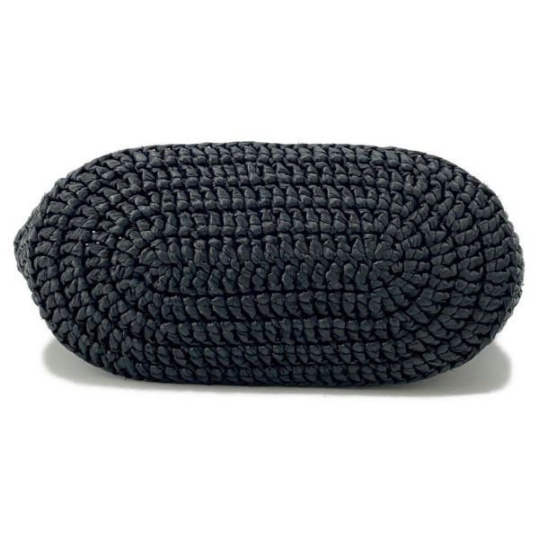 プラダ トートバッグ クロシェ ストロー ロゴ 1BG494 PRADA バッグ 黒