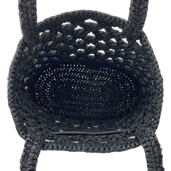 プラダ トートバッグ クロシェ ストロー ロゴ 1BG494 PRADA バッグ 黒