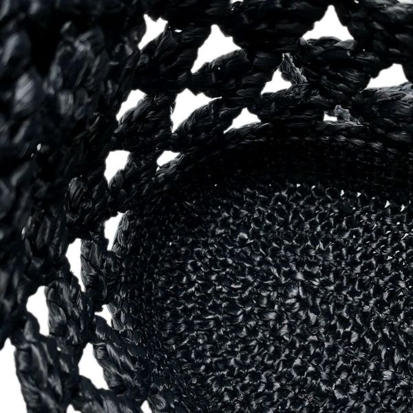 プラダ トートバッグ クロシェ ストロー ロゴ 1BG494 PRADA バッグ 黒