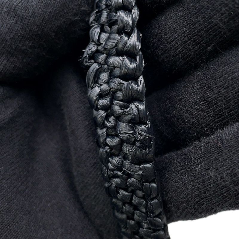 プラダ トートバッグ クロシェ ストロー ロゴ 1BG494 PRADA バッグ 黒