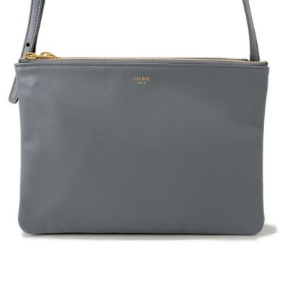 CELINE トリオ ラージ レザー ショルダーバッグ ライドグレー セリーヌ ショルダーバッグ トリオ ラージ レザー 171453 CELINE 安心