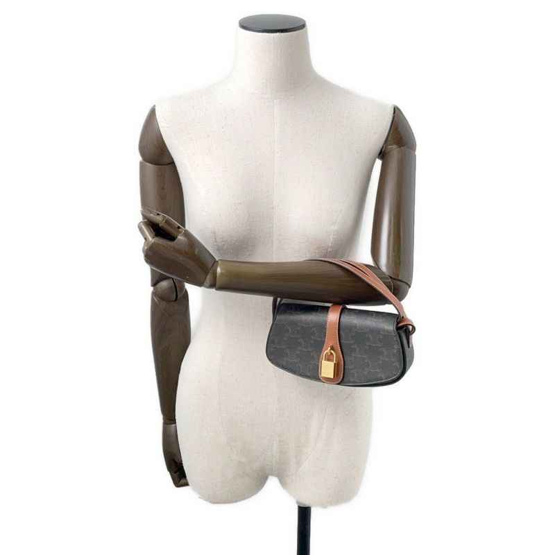 セリーヌ ハンドバッグ トリオンフ タブゥ SLG クラッチ PVC レザー 10I592 CELINE 2way ブラウン