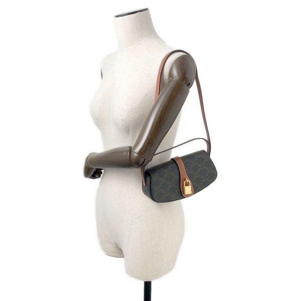 セリーヌ ハンドバッグ トリオンフ タブゥ SLG クラッチ PVC レザー 10I592 CELINE 2way ブラウン