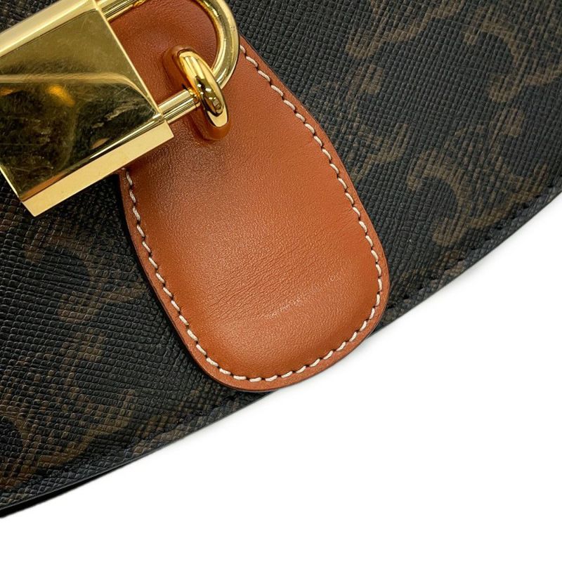 セリーヌ ハンドバッグ トリオンフ タブゥ SLG クラッチ PVC レザー 10I592 CELINE 2way ブラウン