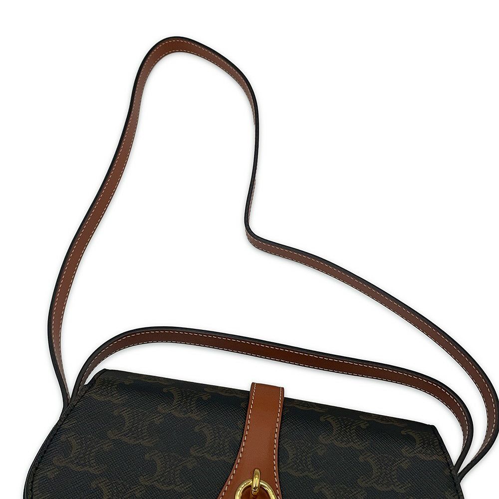 セリーヌ ハンドバッグ トリオンフ タブゥ SLG クラッチ PVC レザー 10I592 CELINE 2way ブラウン