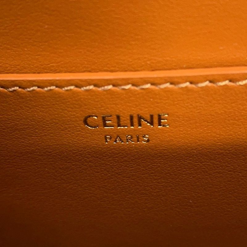 セリーヌ ハンドバッグ トリオンフ タブゥ SLG クラッチ PVC レザー 10I592 CELINE 2way ブラウン