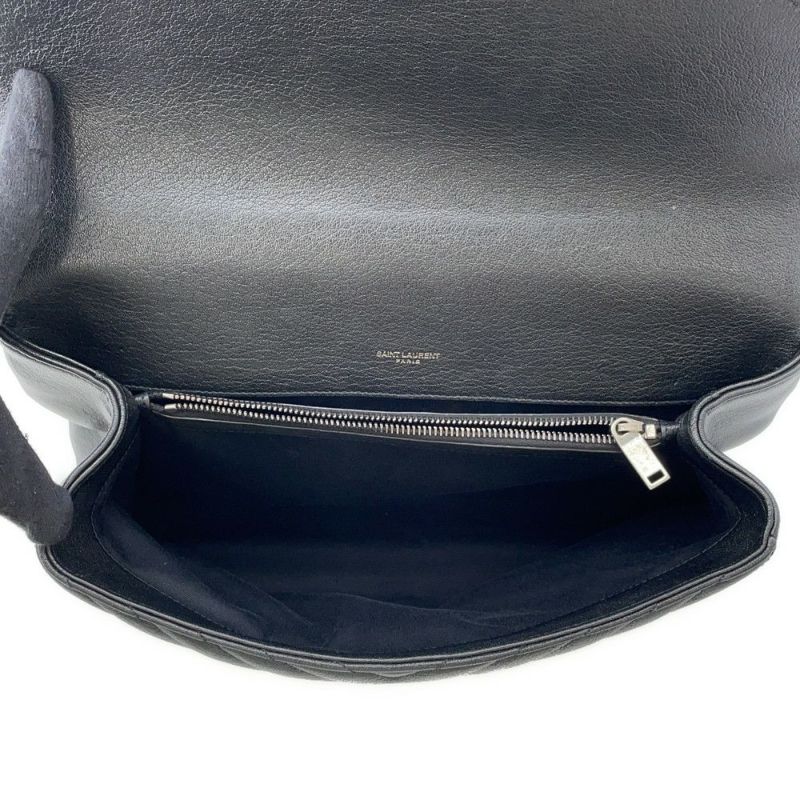 サンローランパリ ハンドバッグ カレッジ レザー 600278 SAINT LAURENT PARIS 2wayチェーンショルダー 黒