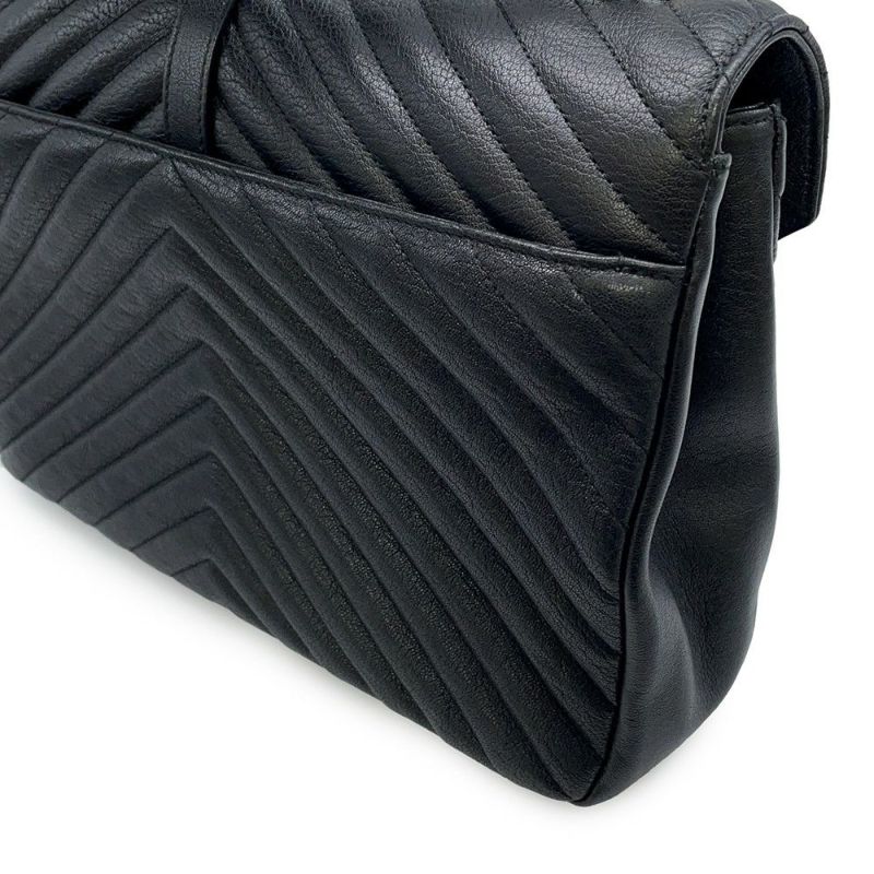 サンローランパリ ハンドバッグ カレッジ レザー 600278 SAINT LAURENT PARIS 2wayチェーンショルダー 黒