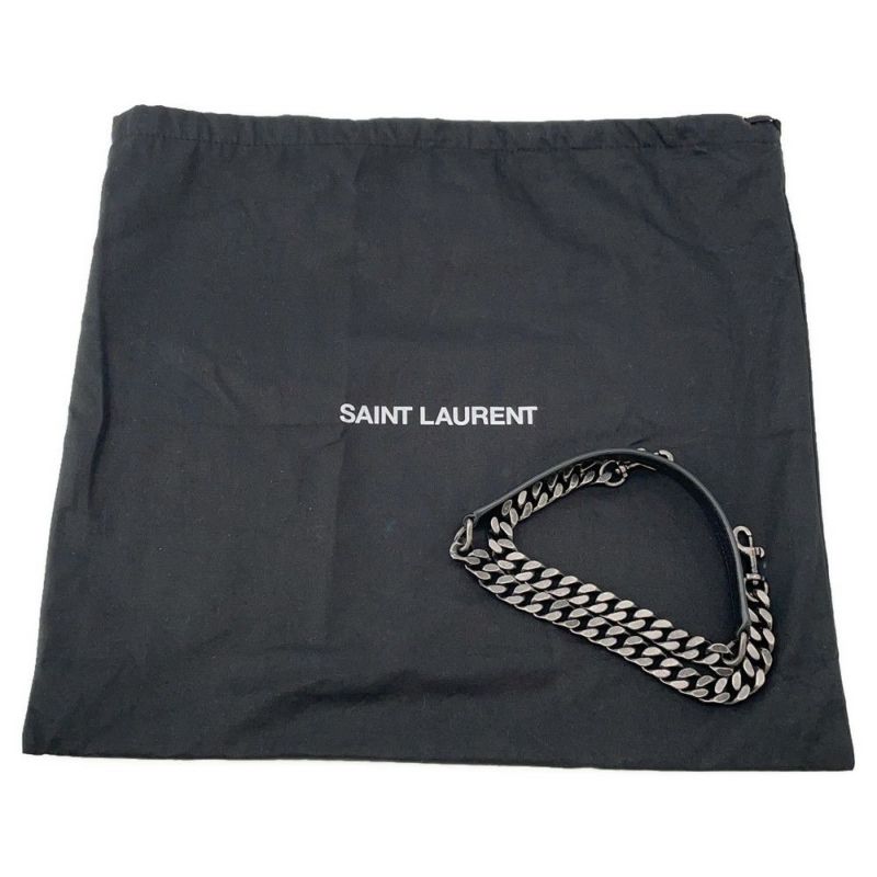 サンローランパリ ハンドバッグ カレッジ レザー 600278 SAINT LAURENT PARIS 2wayチェーンショルダー 黒