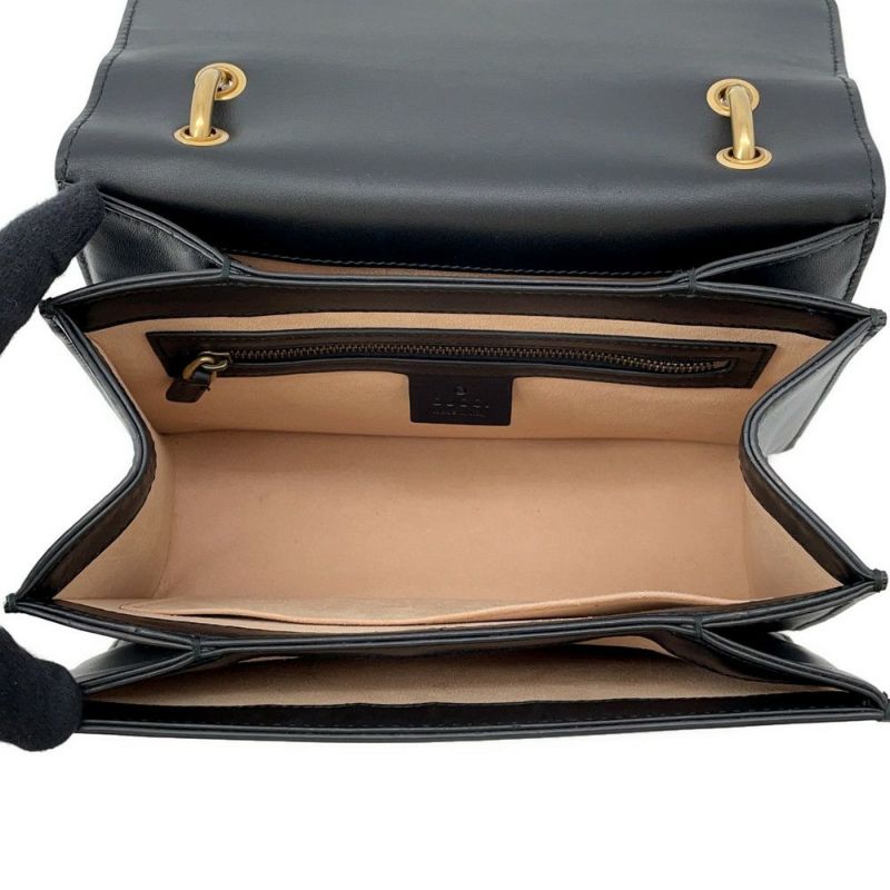 グッチ ハンドバッグ クイーンマーガレット レザー 476541 GUCCI 2wayショルダー 黒