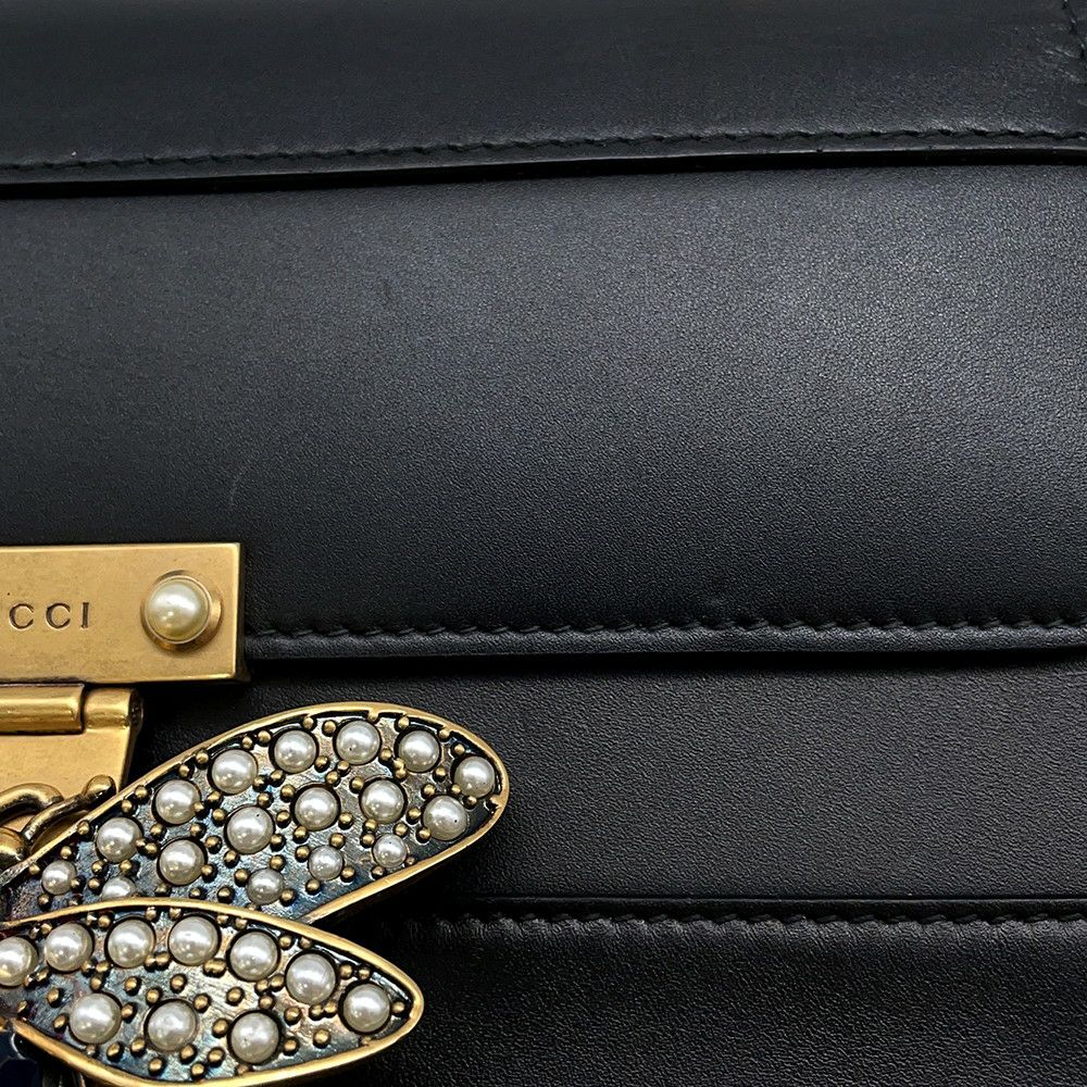 グッチ ハンドバッグ クイーンマーガレット レザー 476541 GUCCI 2wayショルダー 黒