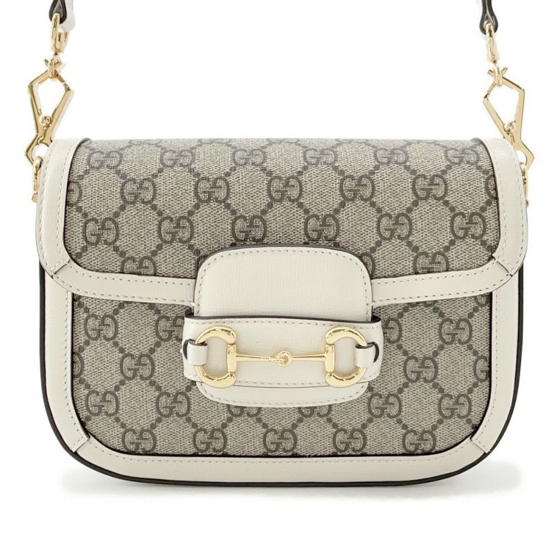 グッチ ショルダーバッグ ホースビット GGスプリーム PVC レザー 658574 GUCCI バッグ 白