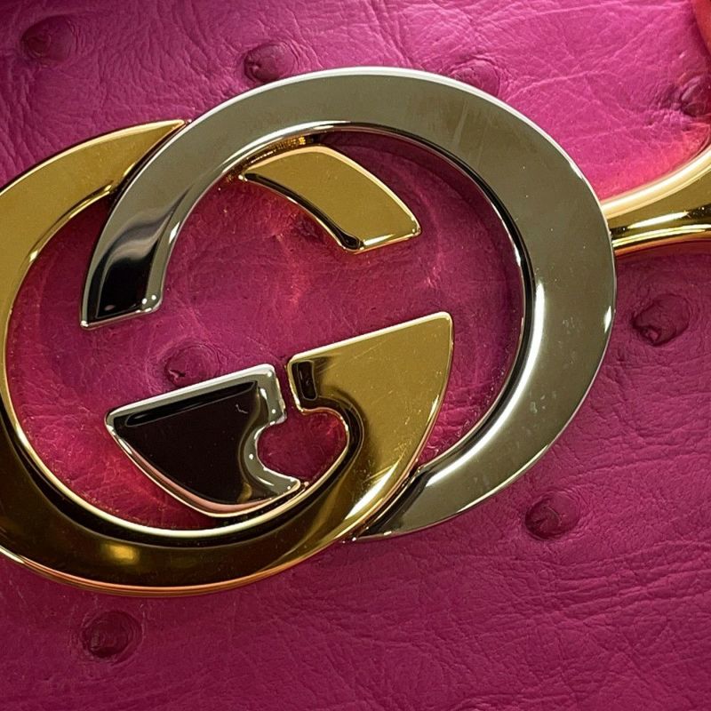 グッチ ハンドバッグ ズゥミ オーストリッチ 607408 GUCCI 2wayショルダー