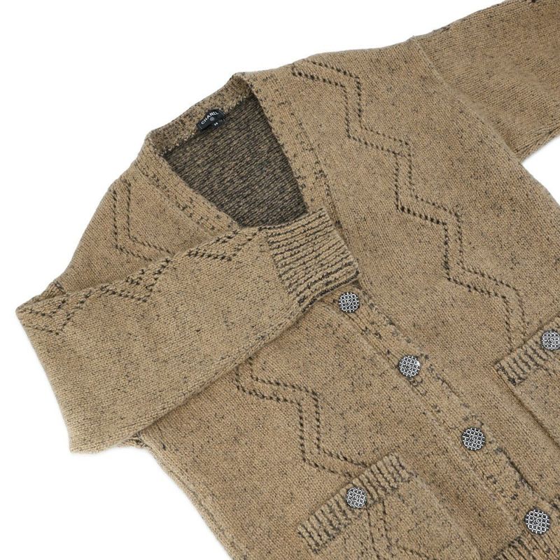 シャネル カーディガン ココマーク ウール カシミヤ ラインストーン レディースサイズ38 P72908 CHANEL トップス