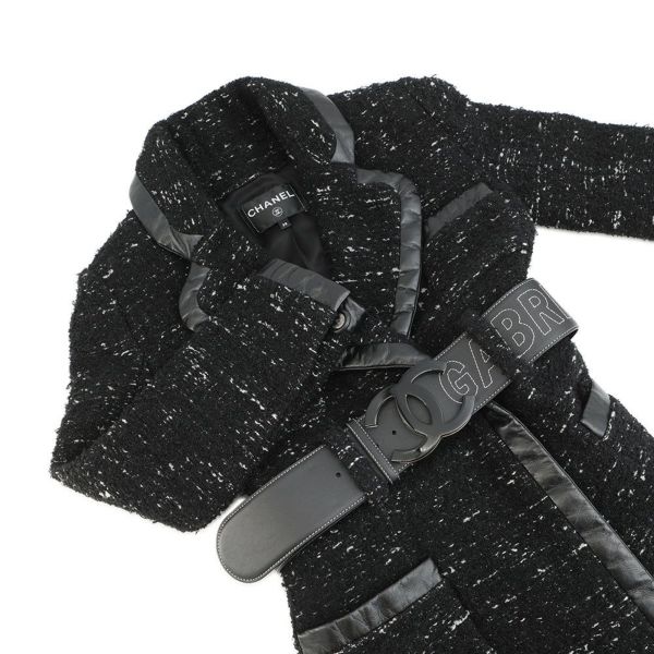 シャネル コート ツイード レディースサイズ38 P57222 CHANEL アウター 黒