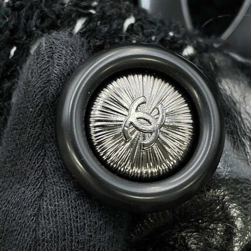 シャネル コート ツイード レディースサイズ38 P57222 CHANEL アウター 黒