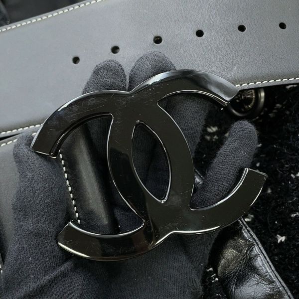 シャネル コート ツイード レディースサイズ38 P57222 CHANEL アウター 黒