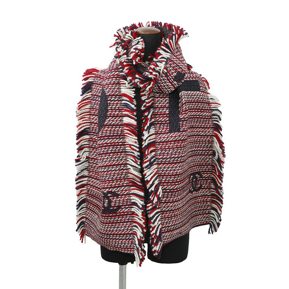 シャネル マフラー ココマーク ロゴ ウール シルク CHANEL ストール