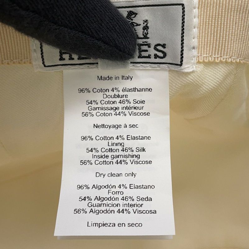 エルメス キャップ デイヴィス エミール コットン サイズ57 HERMES デイビス 帽子 白