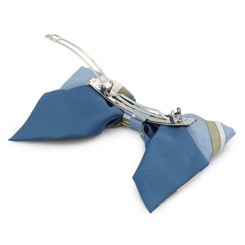 エルメス バレッタ グルネル エクスリブリス EX-LIBRIS シルク HERMES ヘアアクセサリー リボン