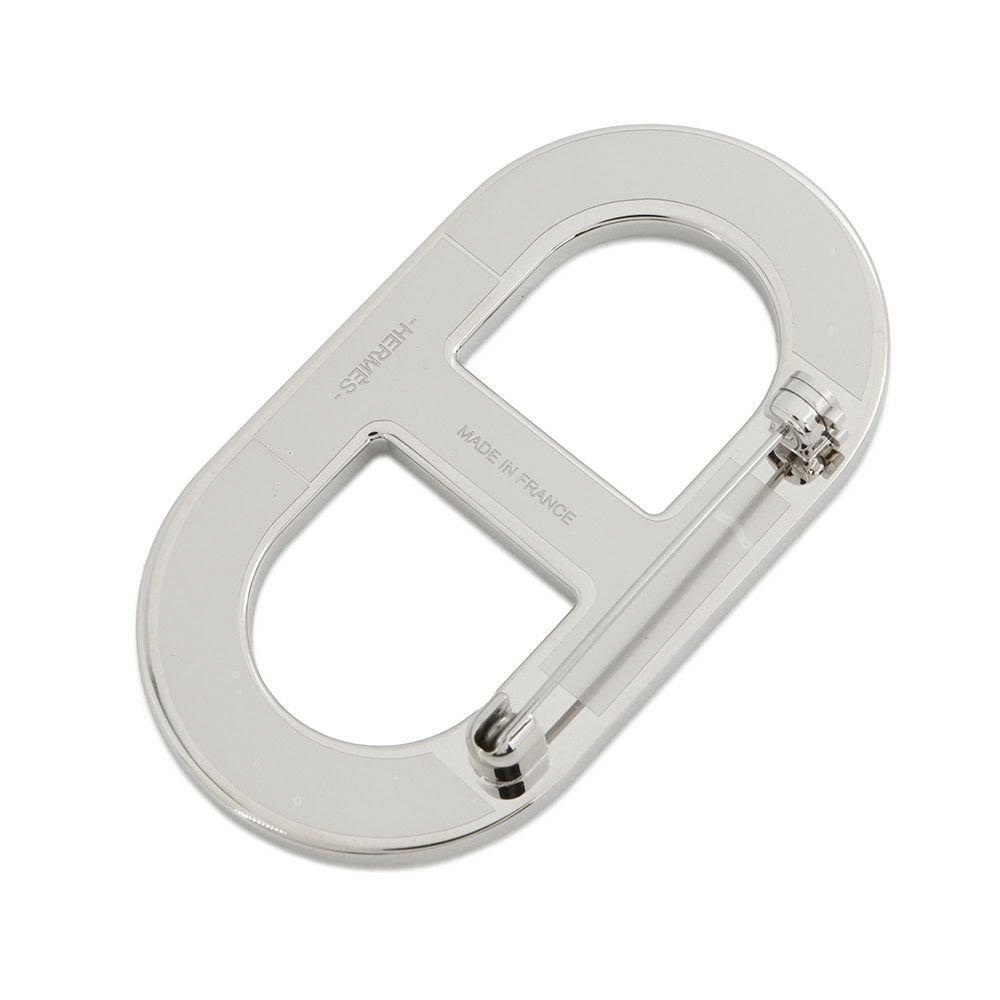 エルメス ブローチ シェーヌダンクル オレンジミニアン/シルバー金具 エプソン HERMES アクセサリー