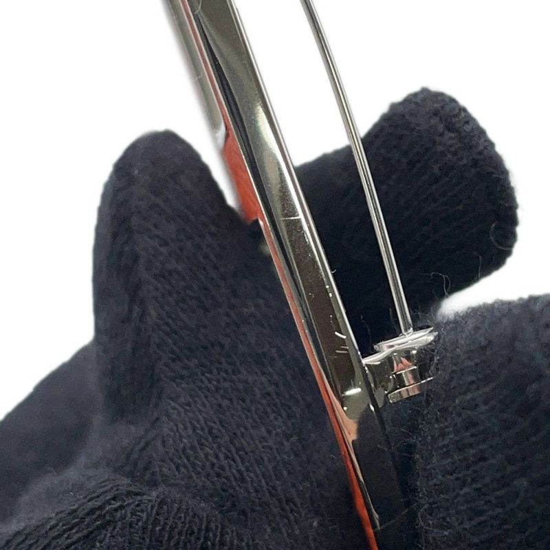 エルメス ブローチ シェーヌダンクル オレンジミニアン/シルバー金具 エプソン HERMES アクセサリー