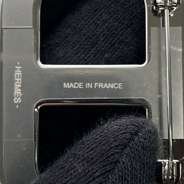 エルメス ブローチ シェーヌダンクル オレンジミニアン/シルバー金具 エプソン HERMES アクセサリー