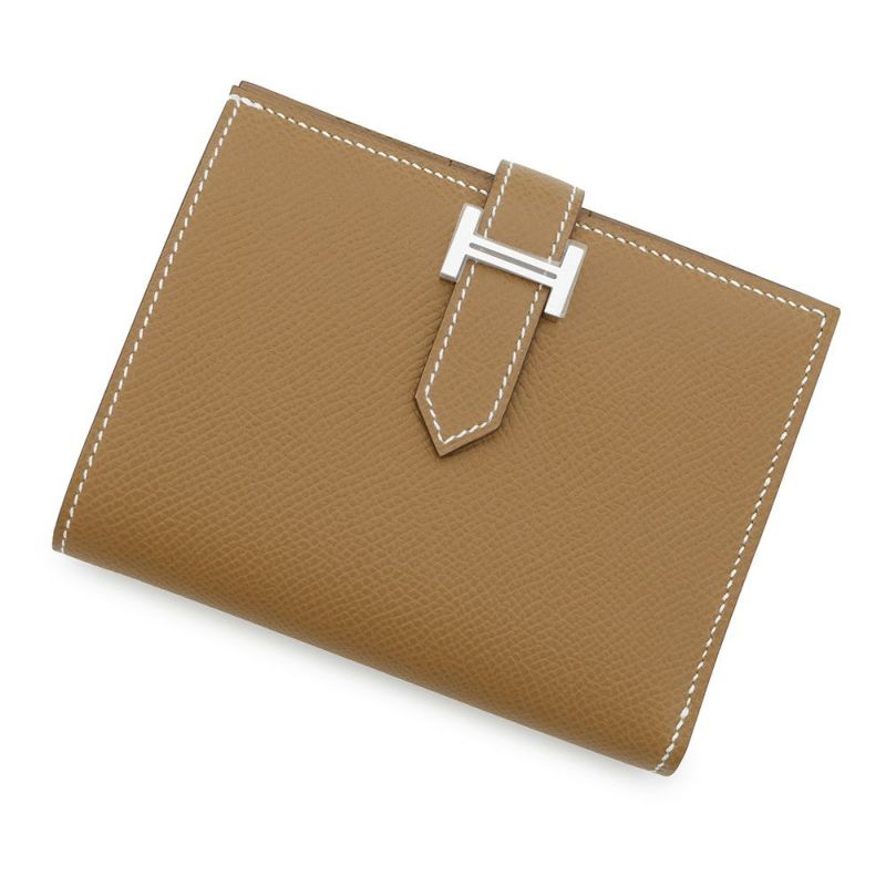 エルメス 二つ折り財布 ベアンコンパクト ゴールド/シルバー金具 エプソン W刻印 財布