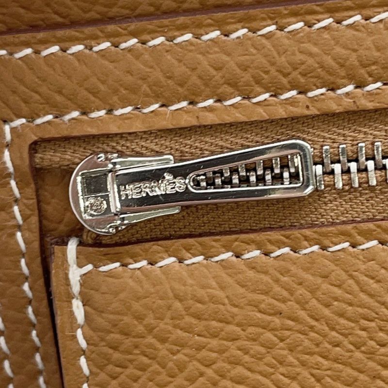 エルメス 二つ折り財布 ベアンコンパクト ゴールド/シルバー金具 エプソン W刻印 財布